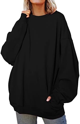Женски блок во боја, тркалезен врат Туника, врвови со долги ракави, лежерни лабави кошули, блузи по зипчиња