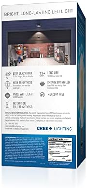 Cree Осветлување ED37-60L-850-UNV-MOGE26 КРИЕ LED Сијалица, 5000k Омни-Насочен Стакло Филамент Сијалица, 175w Замена + 6000 Лумени, Дневна