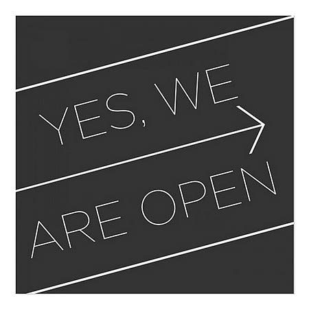 CGSignLab | Да, Ние Сме Отворени-Основни Црни Прозорец Прицврстување | 16x16