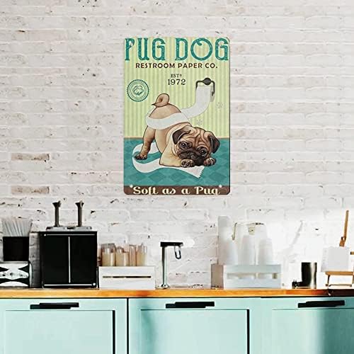 Метален знак за тоалети - Постери за хартија за кучиња со кучиња метални ретро метално лого постер дома кујнски бар кафе -бања за