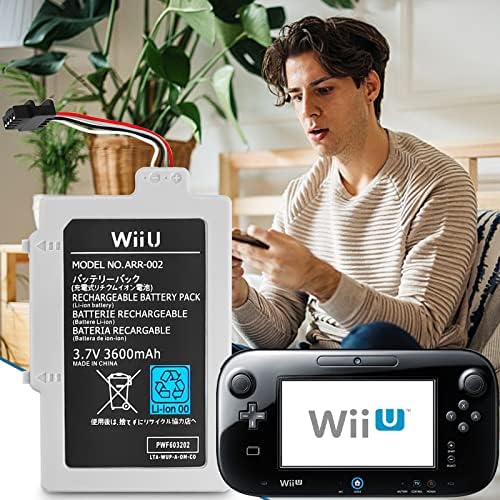 2 пакет 3,7V 3600mAh Замена на батеријата за Wii U GamePad, продолжена батерија за полнење за Nintendo Wii U GamePad Ultra High