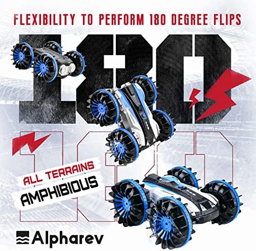 Alpharev Amphibious Car далечински управувач-RC трик автомобил за деца 2,4 GHz 4WD далечински управувач со водоотпорен RC автомобил