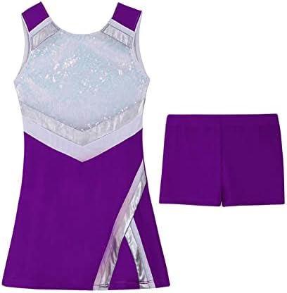 Облека за гимнастика за девојчиња Inhzoy со шорцеви атлетски 2 парчиња тениски голф спортски фустани облеки за активна облека за активни облеки