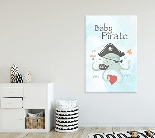 Акрилик модерен wallиден пиратски октопод бебе - Детска акрилна серија - акрилна wallидна уметност - уметнички дела за печатење на слики