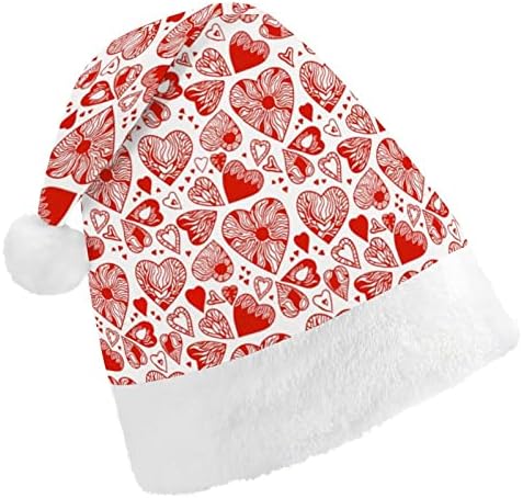Црвено Срце Божиќна Капа Дедо Мраз Шапка Смешни Божиќни Капи Празнични Капи За Жени/Мажи