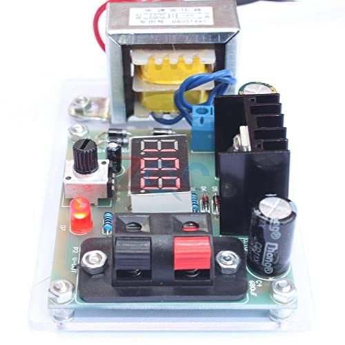 Прилагодлив регулатор на напон AC до DC 220V до 12V чекор надолу за напојување на напојување Трансформатор DIY комплет Волтметар ЕУ адаптер