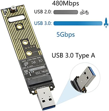 CERXIAN M. 2 NVME ДО USB Адаптер, M. 2 Ssd M Клуч За USB 3.1 Тип На Картичка, Високи Перформанси 10 Gbps Поддршка 2230 2242 2260 2280