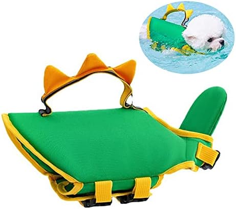 Доживотна јакна за кучиња - кучиња животен век со рачка за спасување - елек за безбедност на миленичиња за пливање, кучиња животни