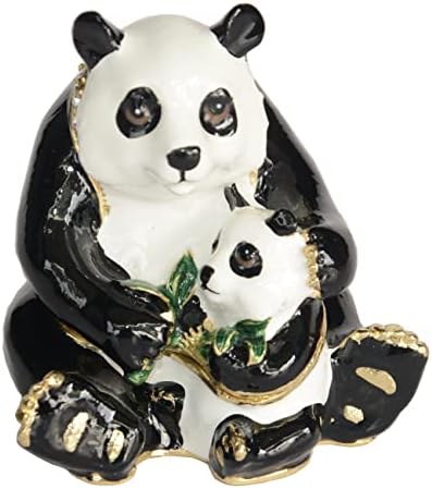 Jhytrinketbox панда со бебиња кристал bejeweled кутии со колекционерски колекционерски уникатен прибор за подароци