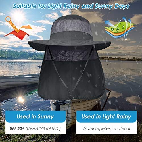 IYEBRAO 2 Пакет Машки УВ Заштита Сонце Шапка Со Вратот Размавта Лето Преклопување Мрежа Boonie Капа За Риболов Пешачење Градина Работа
