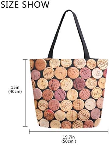 Алаза wallид од вински трупс платно торба за жени за жени патувања за купување намирници со врвни рачки чанти големи количини чанти