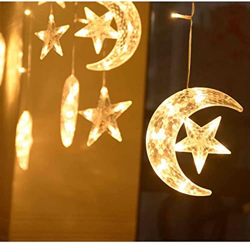 Хомелео Соларни Надворешни Светла За Рамазански Украси, 138led Ѕвезда Месечината Самовила Светла За Рамазан Декор, Соларни Градинарски Светла