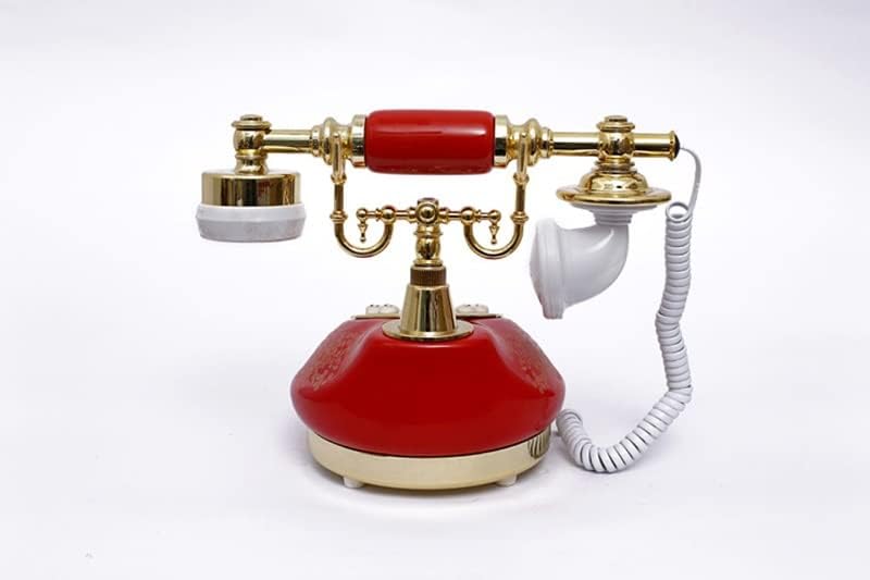 Jgqgb антички телефонски фиксни фиксни старомодни телефони со копче, LCD дисплеј класичен керамички ретро телефон