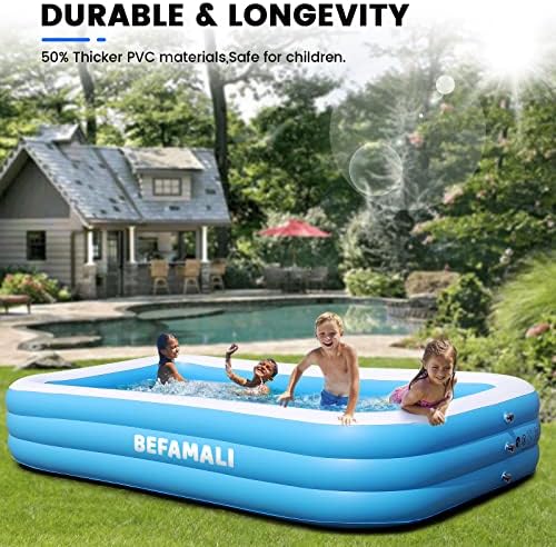 Голем базен со надувување со пумпа - 130 '' x 72 '' x 22''''''''''''''''nefamily базен за возрасни, разнесе базен за задниот двор,