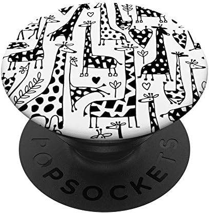 Бебе жирафа шема црно-бел роденден Божиќен подарок PopSockets PopGrip: Заменлива зафат за телефони и таблети