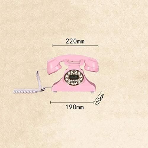 YCZDG Телефонски ретро гроздобер антички американски жичен дом фиксна фиксна телефонска линија, црна, розова фиксна телефон