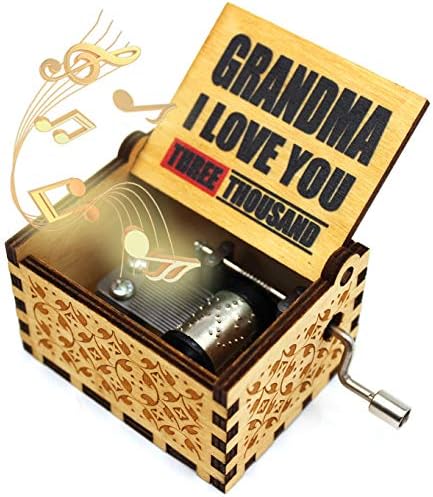 Укебобо дрвена боја насликана музичка кутија - баба те сакам 3000 музичка кутија, подарок од внук или внука до баба, уникатна