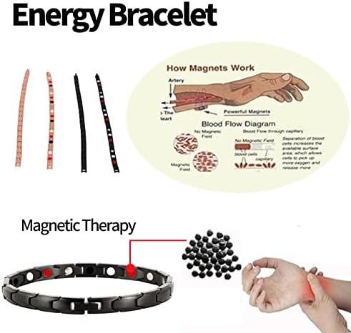 Нараквица за магнетна терапија, 4PCS унисекс магнетни нараквици, нараквица со магнетна лимфна детоксика, лимфна магнетна нараквица за артритис