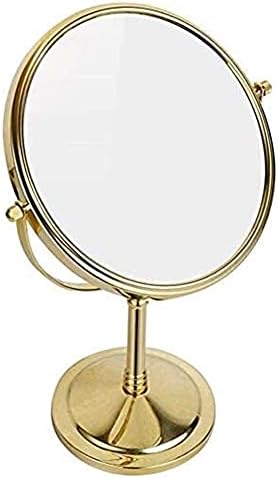 Јаирмис Мали Огледало Шминка Огледала 8 Инчен Двострани Стои 10X/7X/5X/3X Зголемување &засилувач; Редовни Професионални 360 Ротирачки Месинг