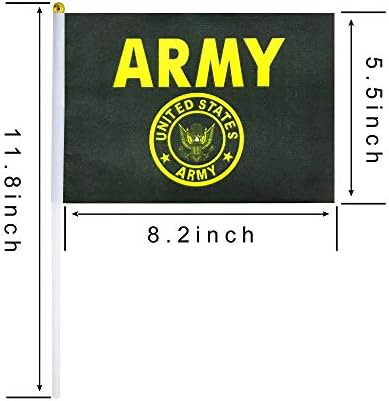 Lavevc американска армија злато сртот знаме мали мини воени стапки знамиња, 25 пакувања
