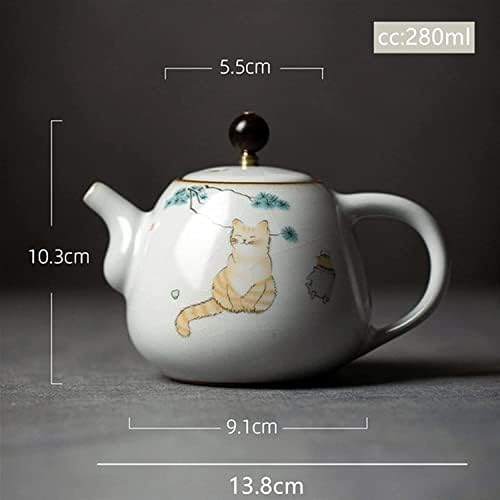 280ml керамички чајници рачно изработени симпатични мачки шема мачка котел за патувања преносен филтер чај сад дома чај сет за пијалоци