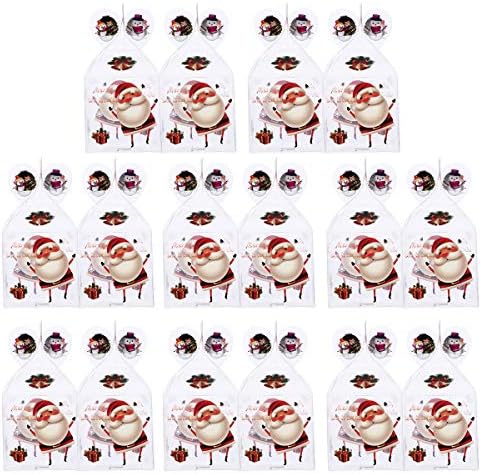 ДОИТУЛ 16 Парчиња Божиќна Пвц Кутија За Бонбони Транспарентни Задоволства Претставува Цртан Филм Отпечатоци Кутија Божиќен Декор