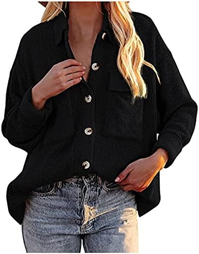 Женска корпоративна јакна јакна модно копче надолу по шешката јакна од кошула со долги ракави момче блузи врвови