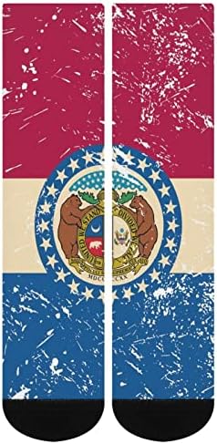 Државно знаме на Мисури, печатено чорапи за појавување на бои, атлетски колена високи чорапи за жени мажи