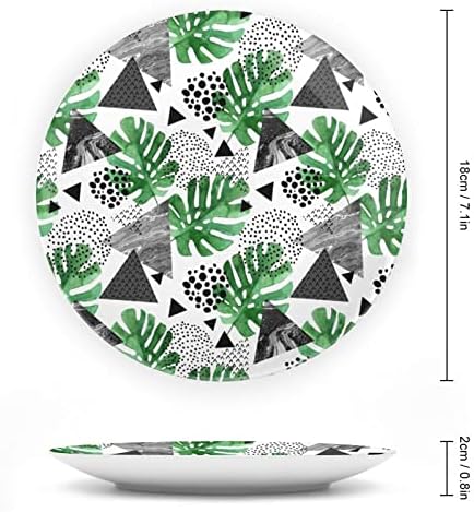 Геометрија Тропски растенија коски Кина Декоративна чинија околу керамички плочи занает со приказ за домашна канцеларија wallидна вечера
