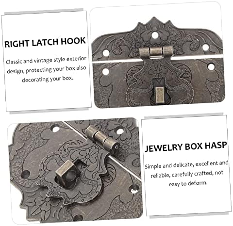 Doitool 12 парчиња тока метални исечоци метални ормани за накит накит кутија за заклучување на градите накит кутии шарки за кабинет за дрвена