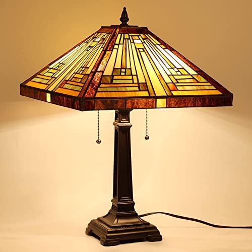 Капулина мисија Амбер кафеава стил Тифани ламба за ламба за ламби Торкерир подни ламби за дневна соба Спална соба Студиска просторија
