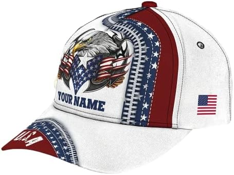 Орел капа, персонализирана патриотска капа со име, Капа на американско знаме орел, патриотска капа за бејзбол, мажи, жени