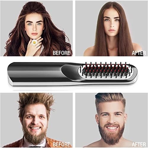Wybfztt-188 USB мажи брада исправи жени за зацрвстување на косата за греење чешел електрична четка за коса, измазнување на железо