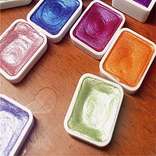 ZCMEB 12-18 бои цврсти акварели бои Поставете текстуриран бисерен пигмент метален сјај костум Преносен уметнички материјали