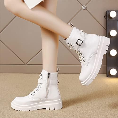 Womenените рамни чизми со средно теле Стилски раб чизми странични патент рамни чевли западни чизми за глуждот чевли за фустани
