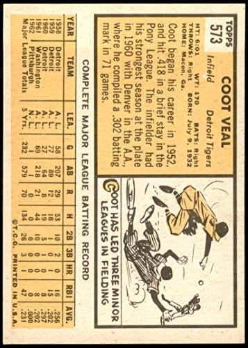 1963 Топпс 573 Коут телешко месо Детроит Тигерс екс/МТ+ тигри
