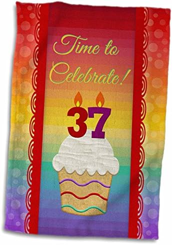 3drose cupcake, броеви свеќи, време, слави 37 години покана - крпи