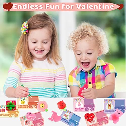 Squishy Ден на вinesубените подароци за детска училница, 28 пакувања картички за в Valentубените за училишни в Valentубени забава,