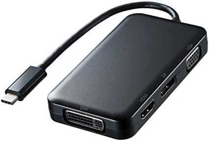 Sanwa Supply AD-AlchVDVDP USB Type C до HDMI/VGA/DVI/Adapter на конверторот на DisplayPort