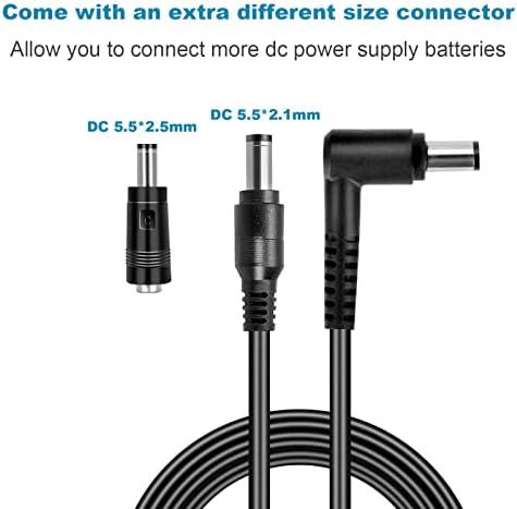 12V DC кабел за напојување за DreamStation CPAP, DC 5,5 x 2,1 mm машко до кабел за полнење на влезната порта за внесување - 3,28ft