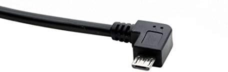 Larrits 5m USB 2.0 A до Micro B USB кабел за полнење кабел за напојување 90 степени лев агол со 5 парчиња клипови за жици за