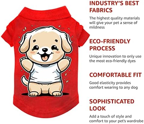 Симпатична смешна маичка за кучиња Поло - маица со кучиња Каваи - Илустрација Облека за кучиња - Сина, XL
