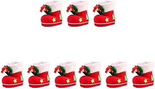 9 парчиња Кеси Бонбони Добрите Фаворизира Божиќни Чизми Чорапи Дедо Мраз Носители На Торбички За Влечење Централни Парчиња Украси За Забави Новогодишни Украси