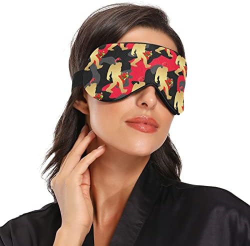 Unisex Sleep Eye Mask Bigf-Ote-Sasq-uatch-Santa-Christmas Night Sleeper Mask Mask Удобно око за очи за спиење
