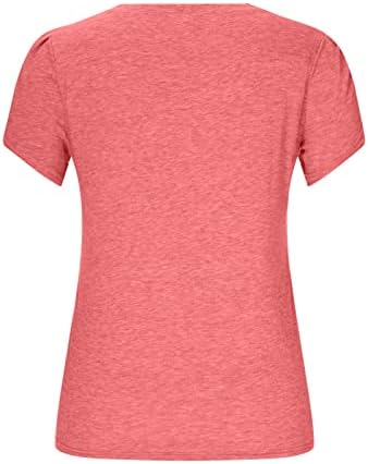 Маица дами лето есен краток ракав 2023 памук длабок V врат цветна графичка бренд блуза маичка за тинејџери за тинејџери