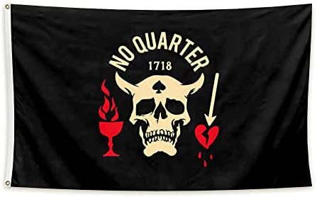 Desflopy No четвртина 1718 Pirate Skull Flag Flager For Man Cave Wall College College Dorm Decor, забави 3x5 ft