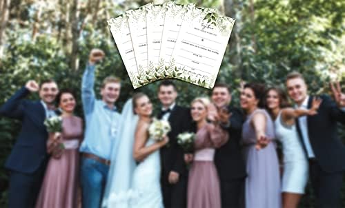 Зеленило Свадба Покана Картички-Покани Картон За Свадбени Забави Приеми - 25 Картички и 25 Коверти