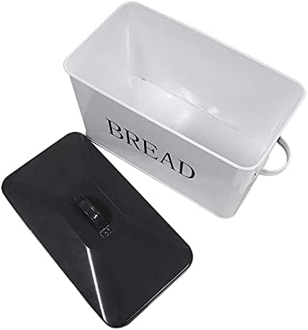 Сотех Кутија За Леб-Кутија За Леб За Кујнска Плоча, Сив Капак Со Складирање На Леб Од Бело Тело,Кутии За Леб За Кујнски Шалтер, Метална