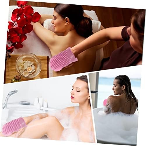 Fomiyes 2 нараквица за бања со ракави силиконски чистач ексфолирајќи го грбот на грбот на телото, четката за чистење на телото, силиконски