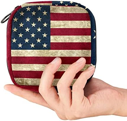 Период торба, санитарна торба за складирање на салфетки, торбичка за периоди, торба за шминка за патувања, американско знаме